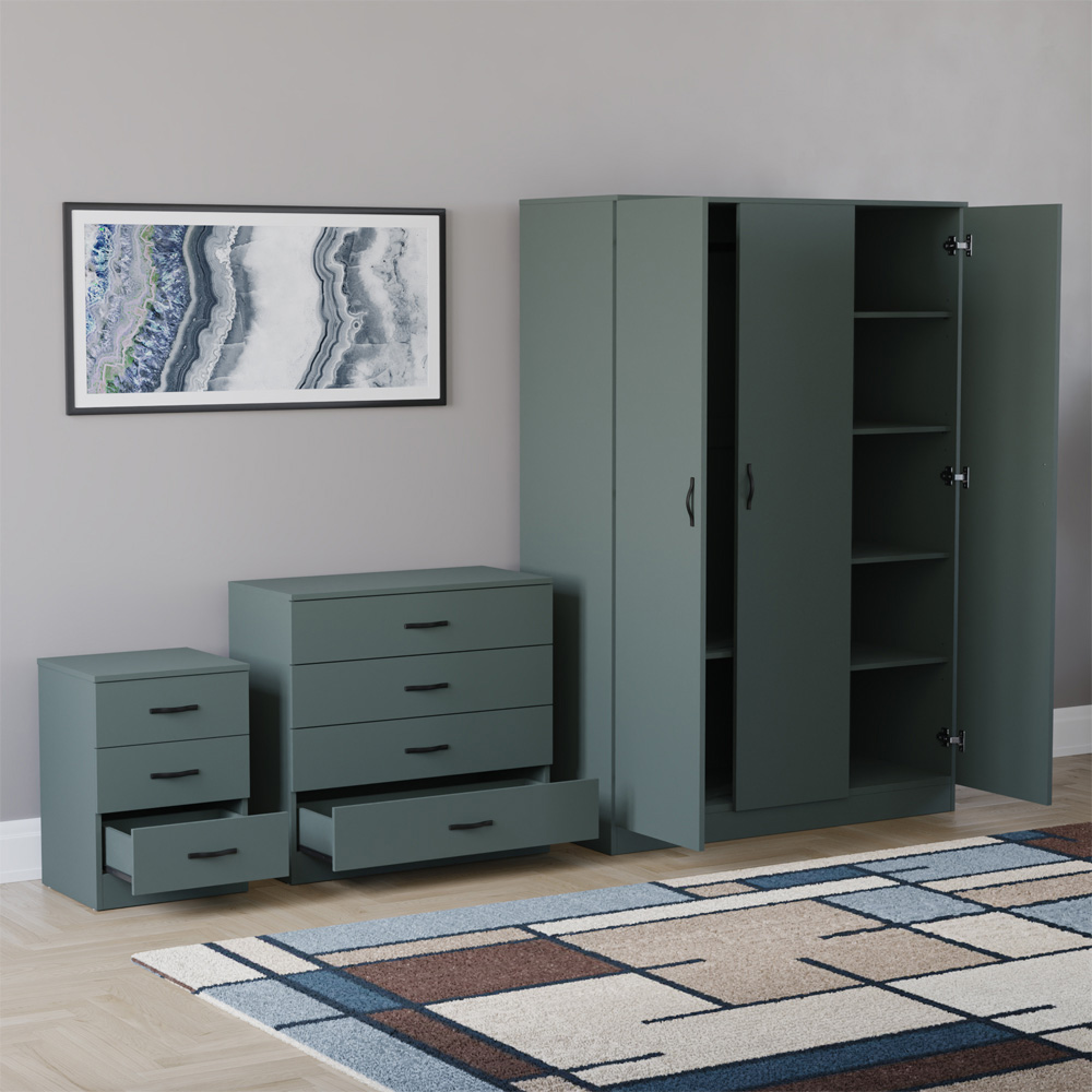 VIDA DESIGNS Riano Green 3 Piece Bedroom Furniture Set Image 4