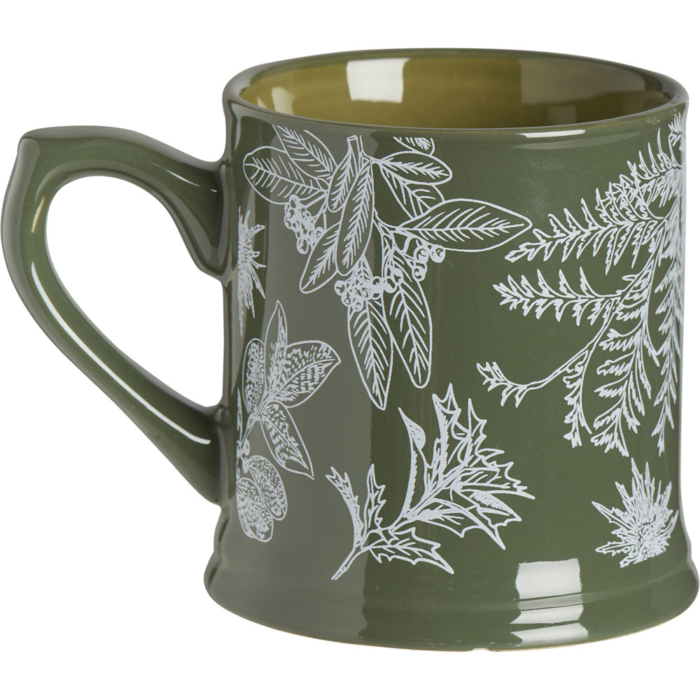 Wilko Dark Green Foliage Tankard Mug Image 4