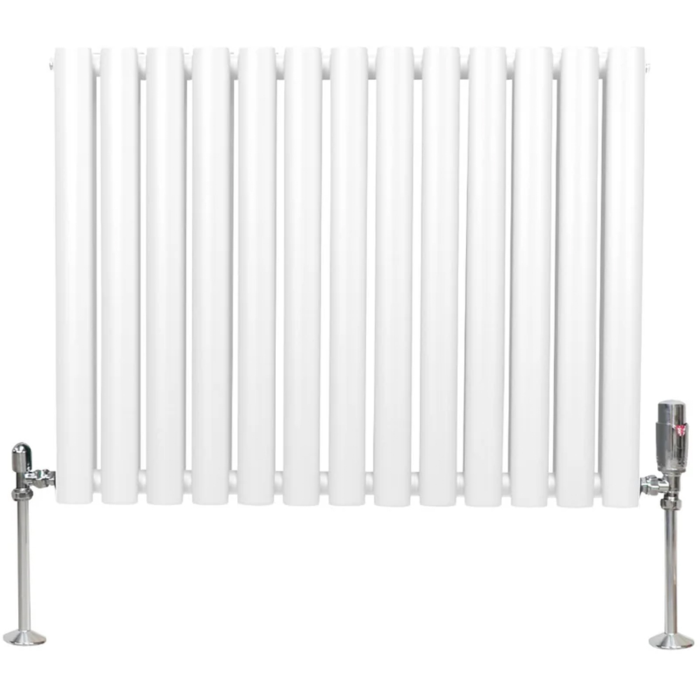 Monster Shop 3489BTU White Oval Column Radiator and Valves 1600 x 780mm Image 1