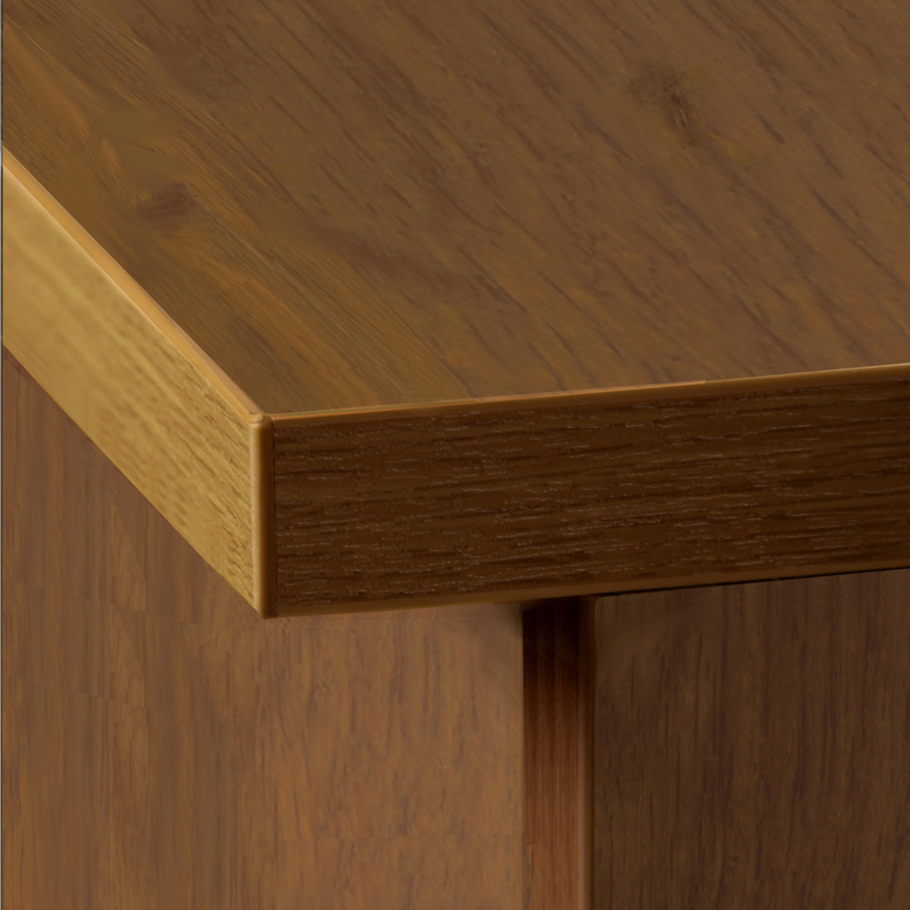 R White Cabinets 6 Shelf Home Office Desk with Hutch Brown Image 3