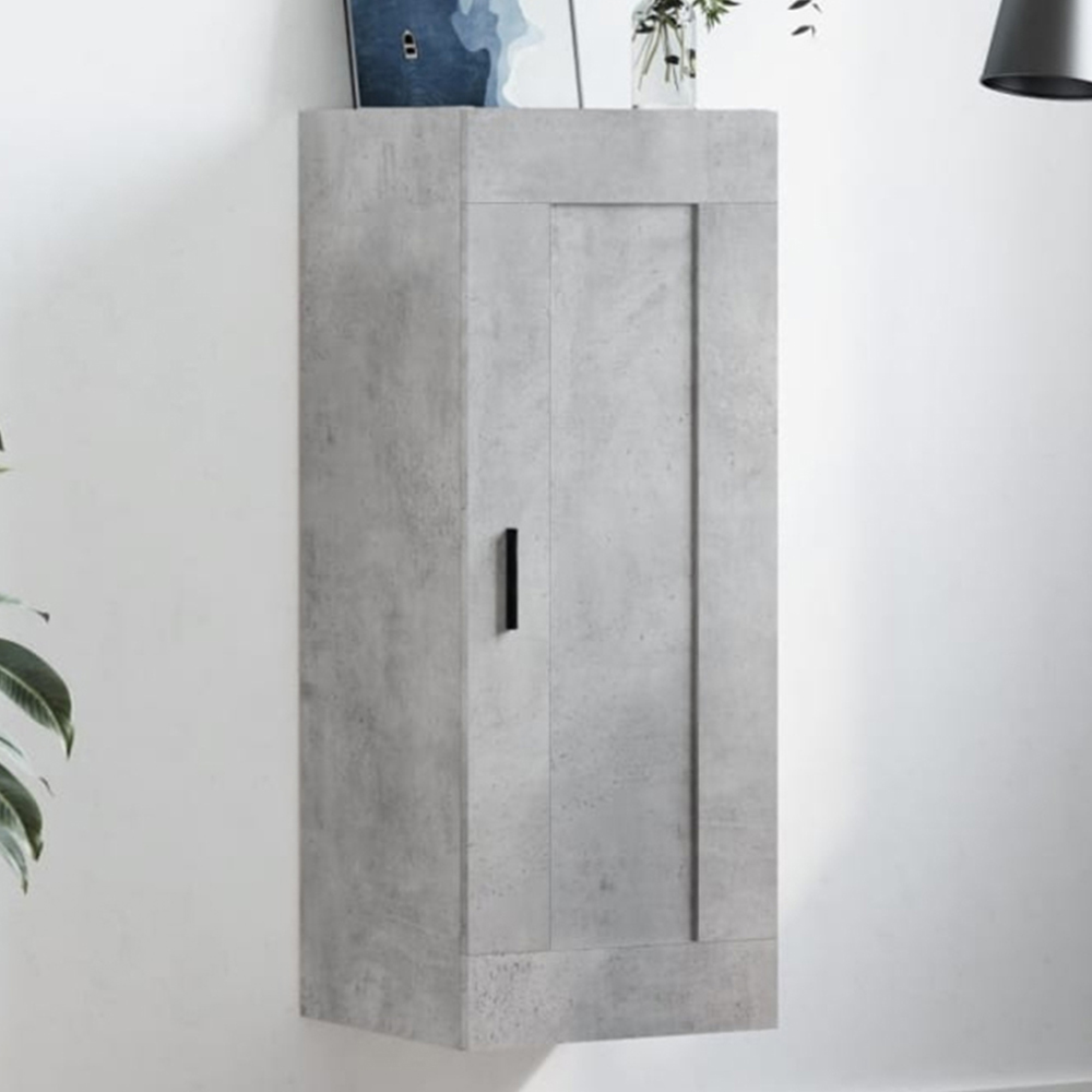 vidaXL Single Door Concrete Grey Wall Mounted Cabinet Image 1