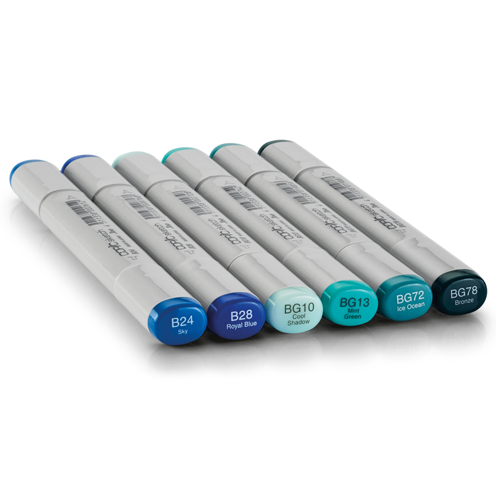Copic Sketch Sea and Sky Marker Pen 6 Pack Image 2