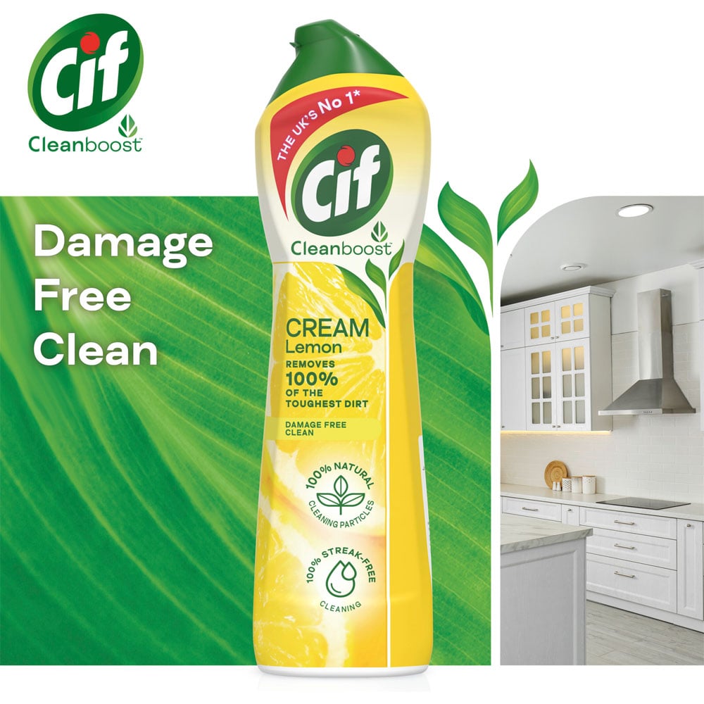  Cif Cream with Micro Crystals Lemon 750ml : Health & Household