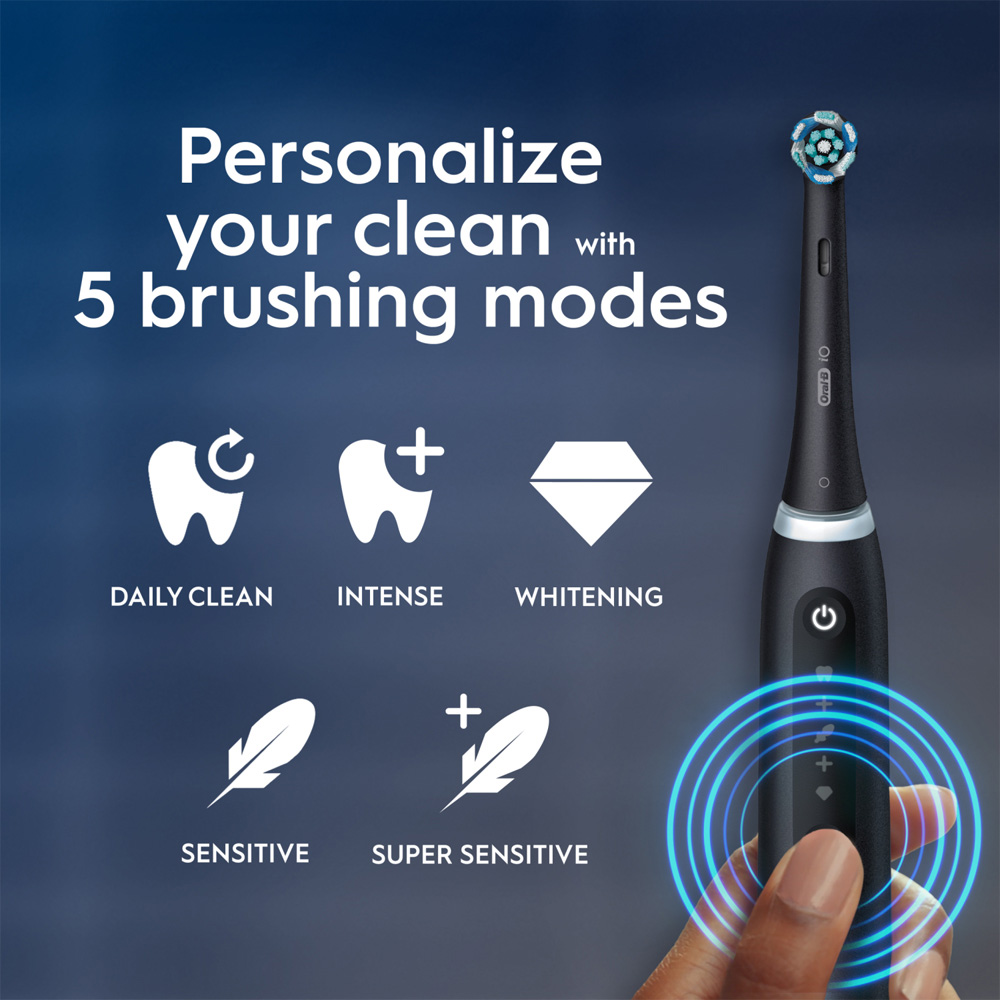 Oral-B iO5 Series Matt Black Smart Pressure Sensor Rechargeable Electric Toothbrush Image 7