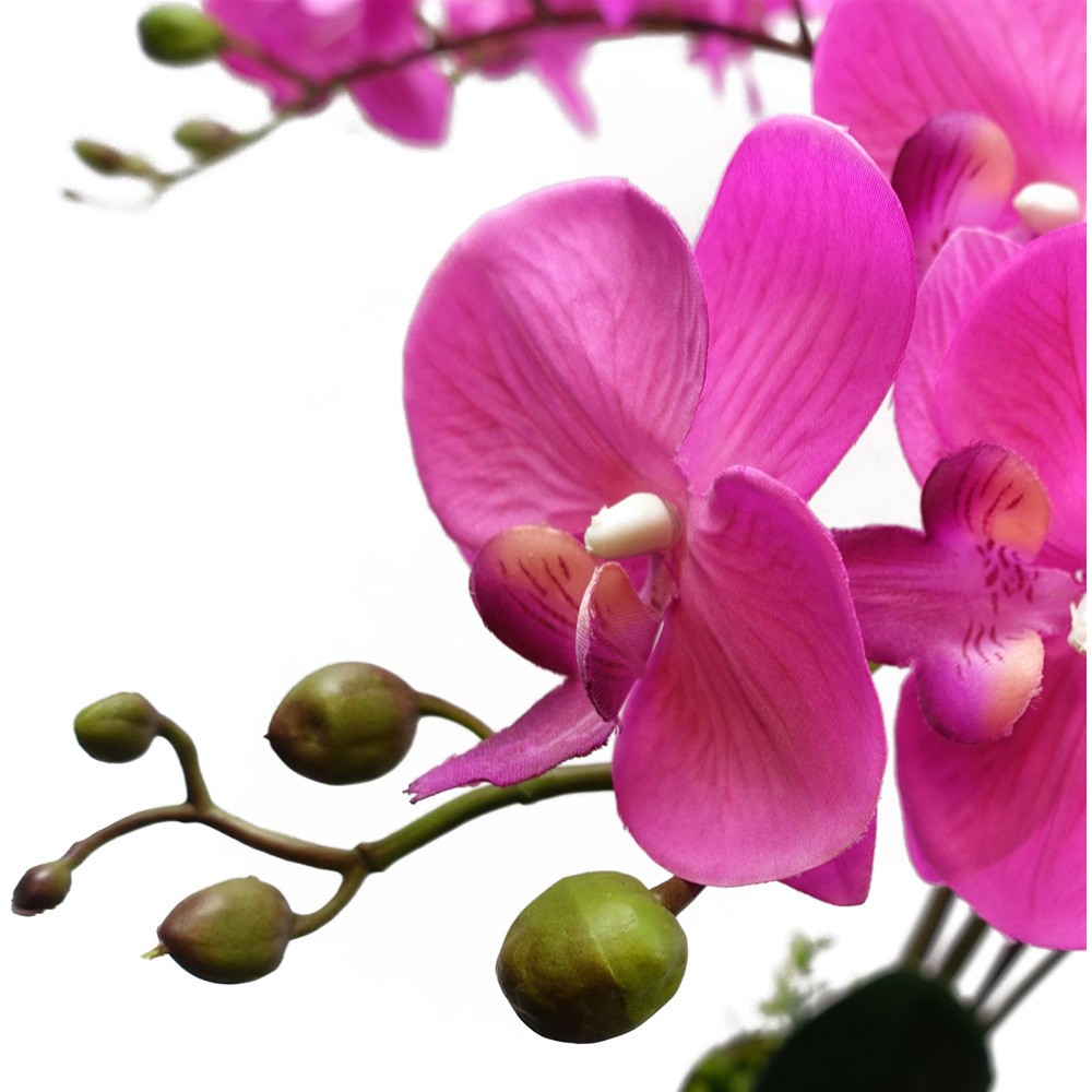Leaf Dark Pink Orchid Bush Artificial Tree in Pot 2.8ft Image 4