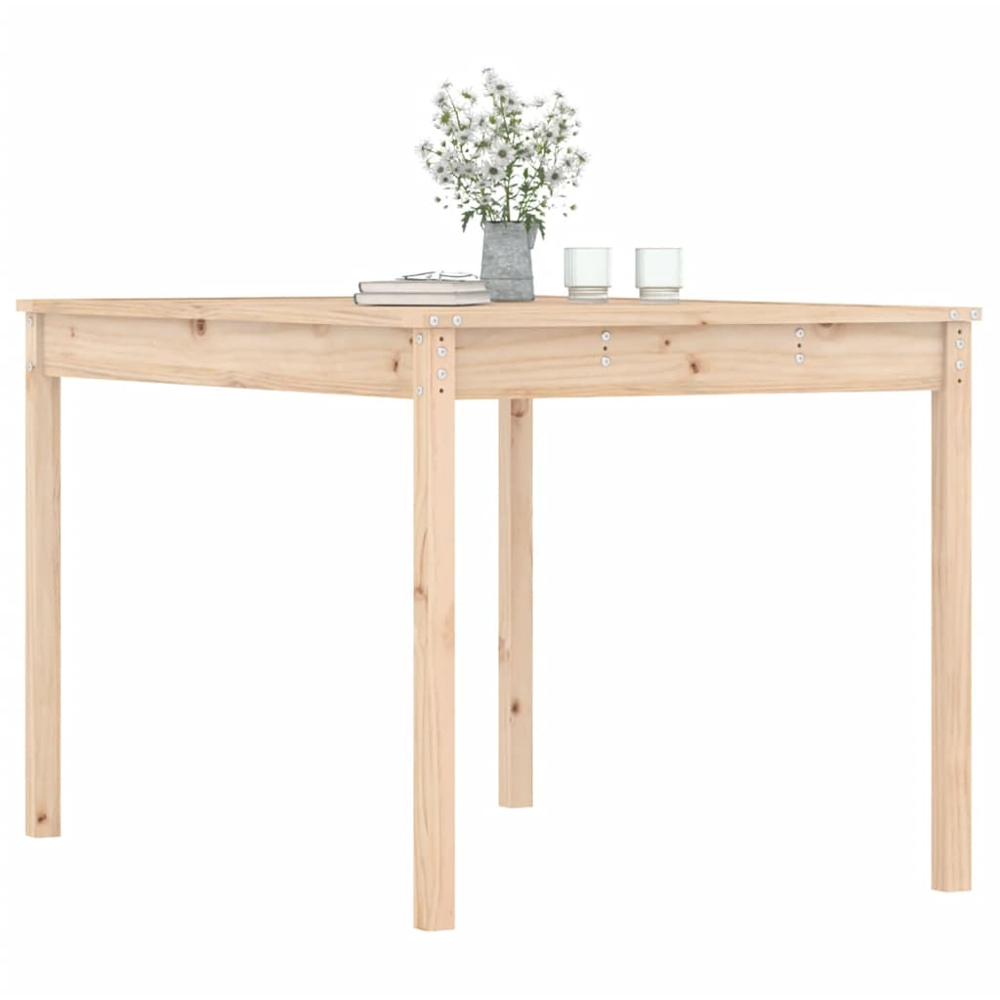 vidaXL 4 Seater Solid Pine Wood Garden Dining Table Natural Image 3