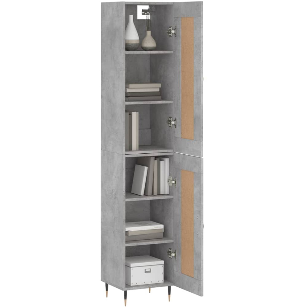 vidaXL 2 Door Concrete Grey Highboard Image 3