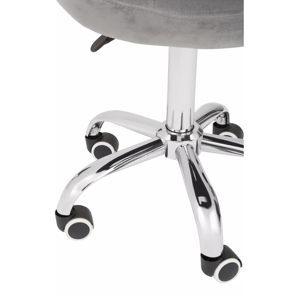 Premier Housewares Grey Velvet Buttoned Home Office Chair Image 7