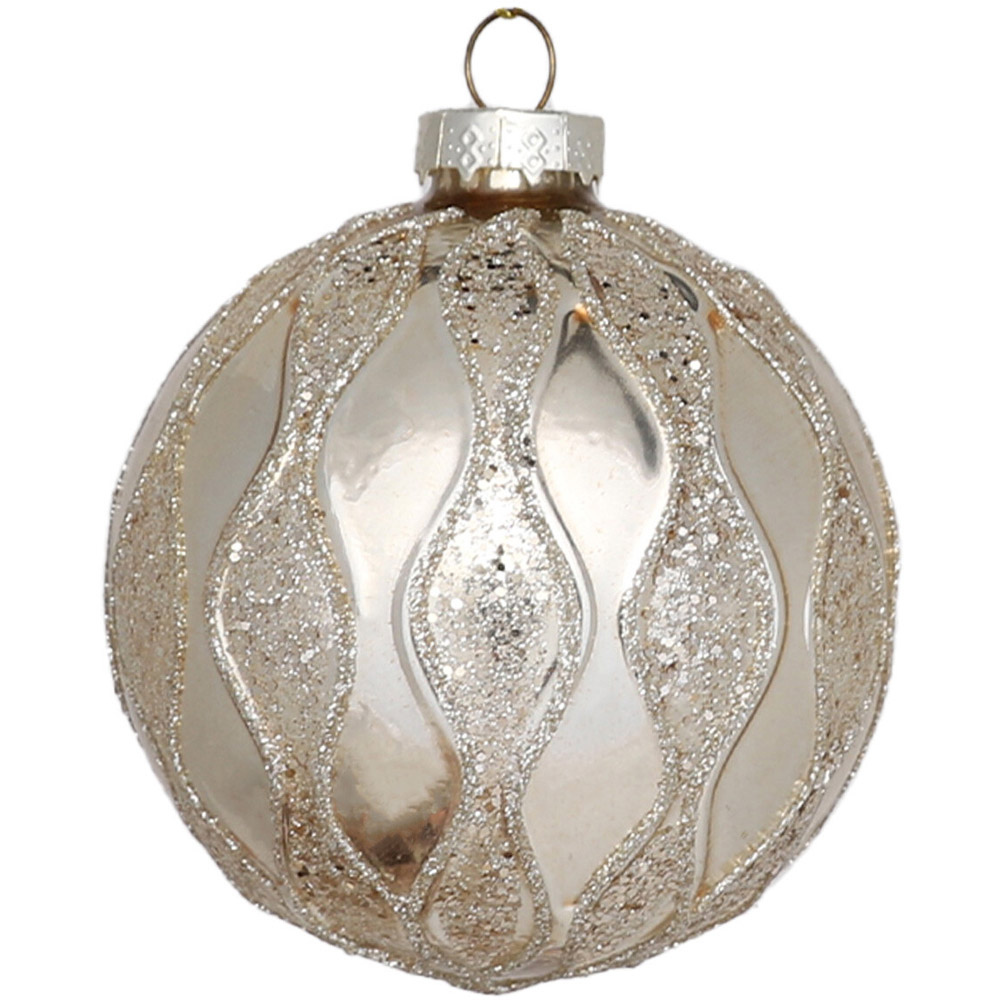 Single Decadent Bronze Gold Glitter Geo Bauble in Assorted styles Image 3