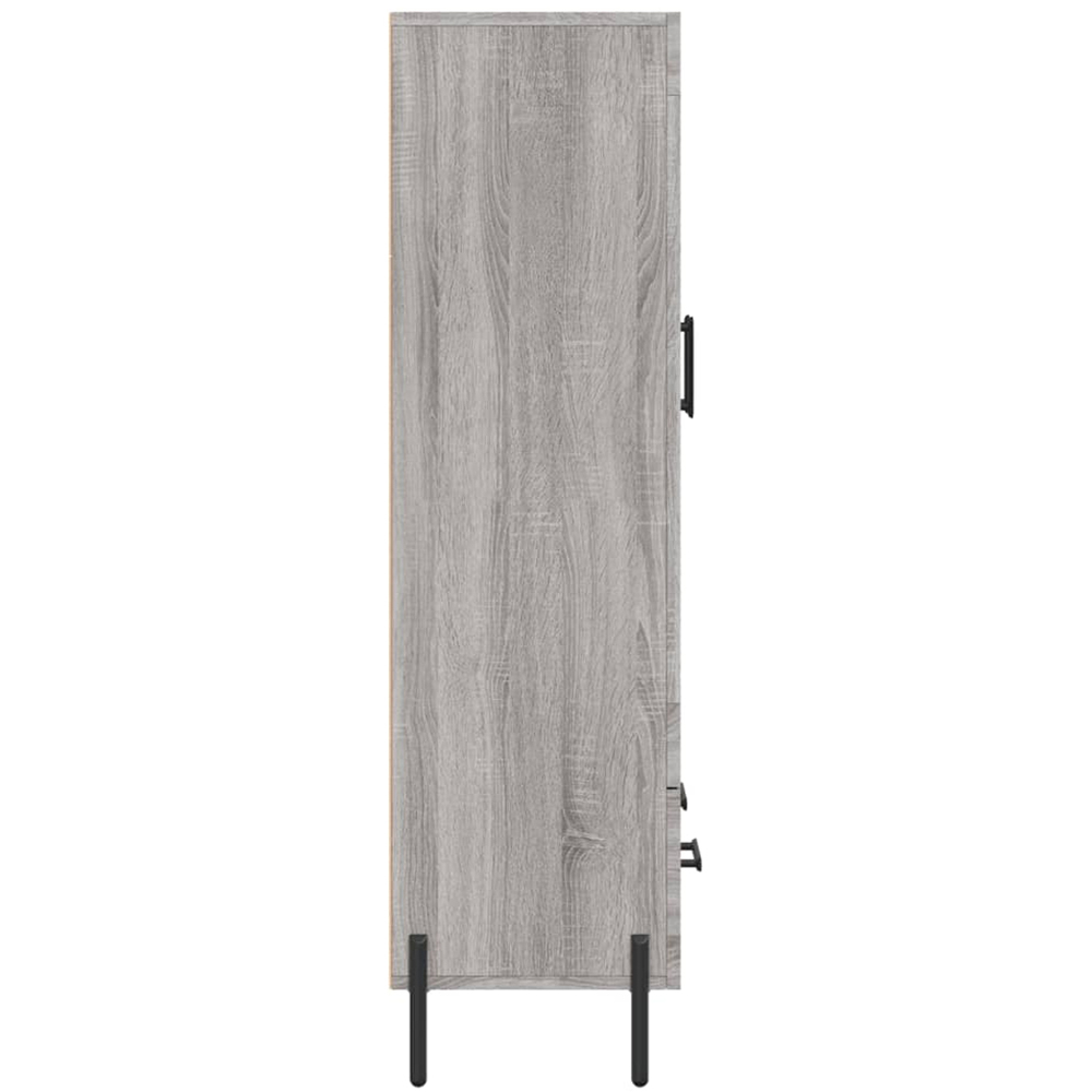 vidaXL 2 Glass Door Single Drawer Grey Sonoma Highboard Image 7