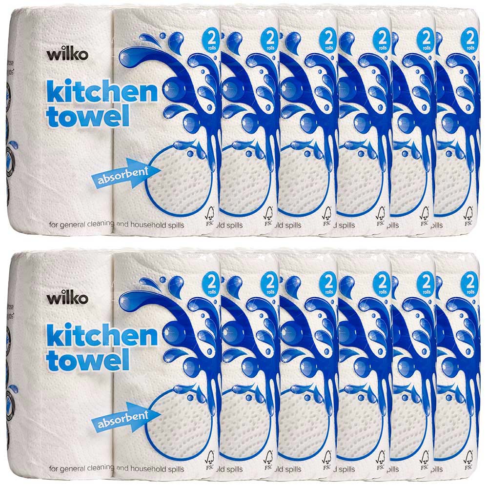 Wilko Kitchen Towels 2 Rolls 2 Ply Image 2