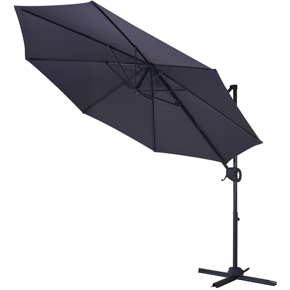 Jack Stonehouse Dark Grey Crank and Tilt Roma Parasol 3m Image 3