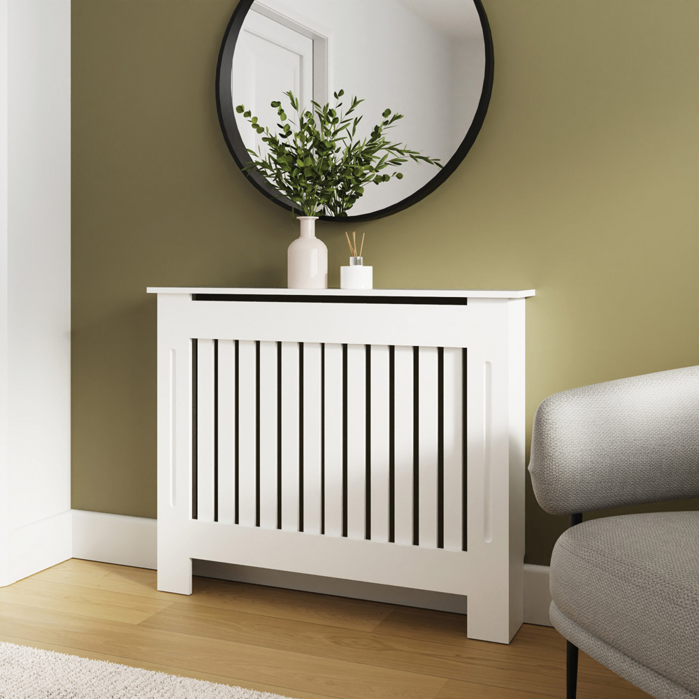 GFW Harrison White Open Slat Radiator Cover Medium Image 6