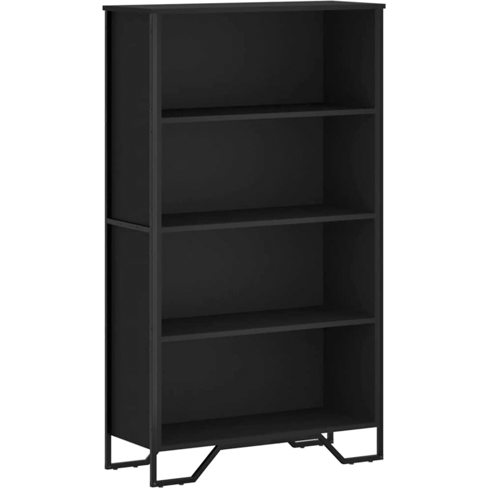 vidaXL 4 Shelf Black Bookcase Image 2