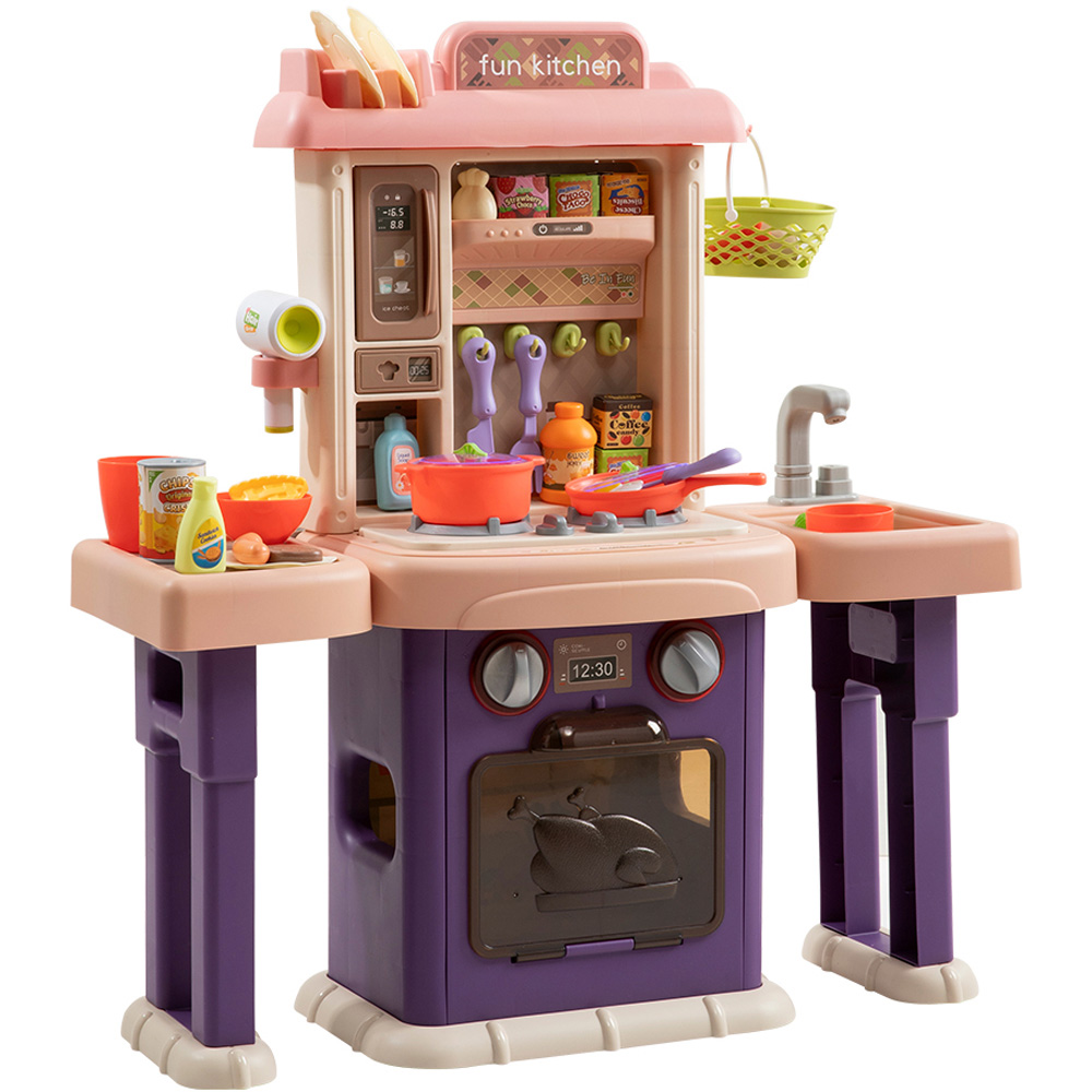 H&O Direct Kids Double-Sided Kitchen Washstand Pretend Play Set Image 1