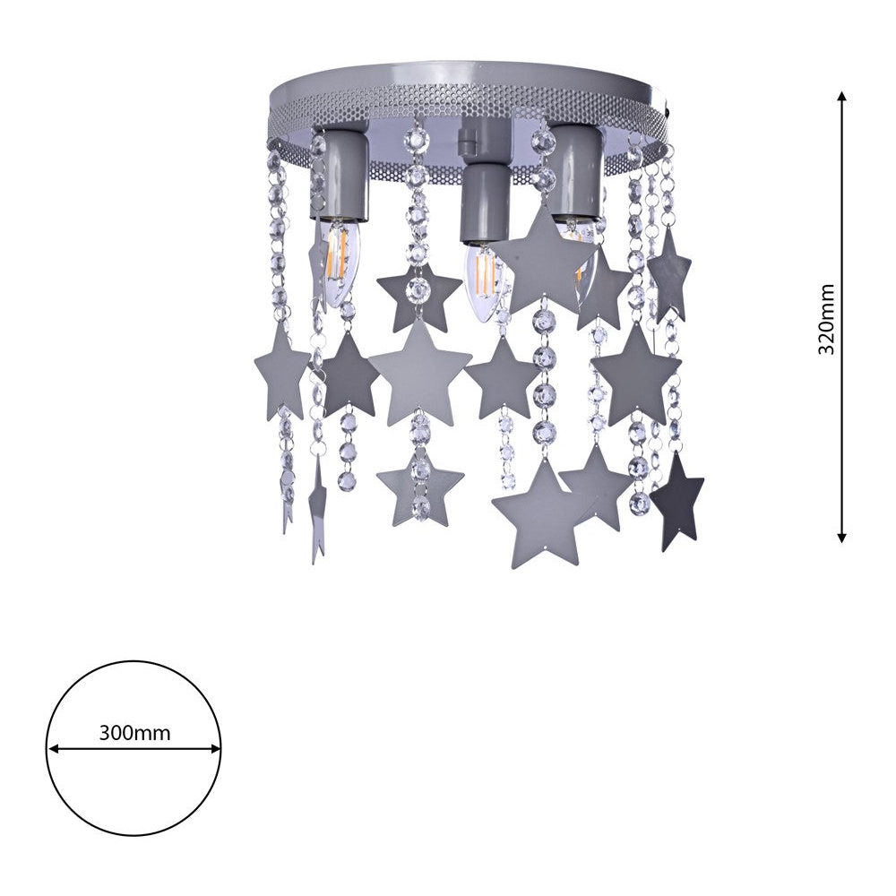 Milagro Star Grey Ceiling Lamp 230V Image 5