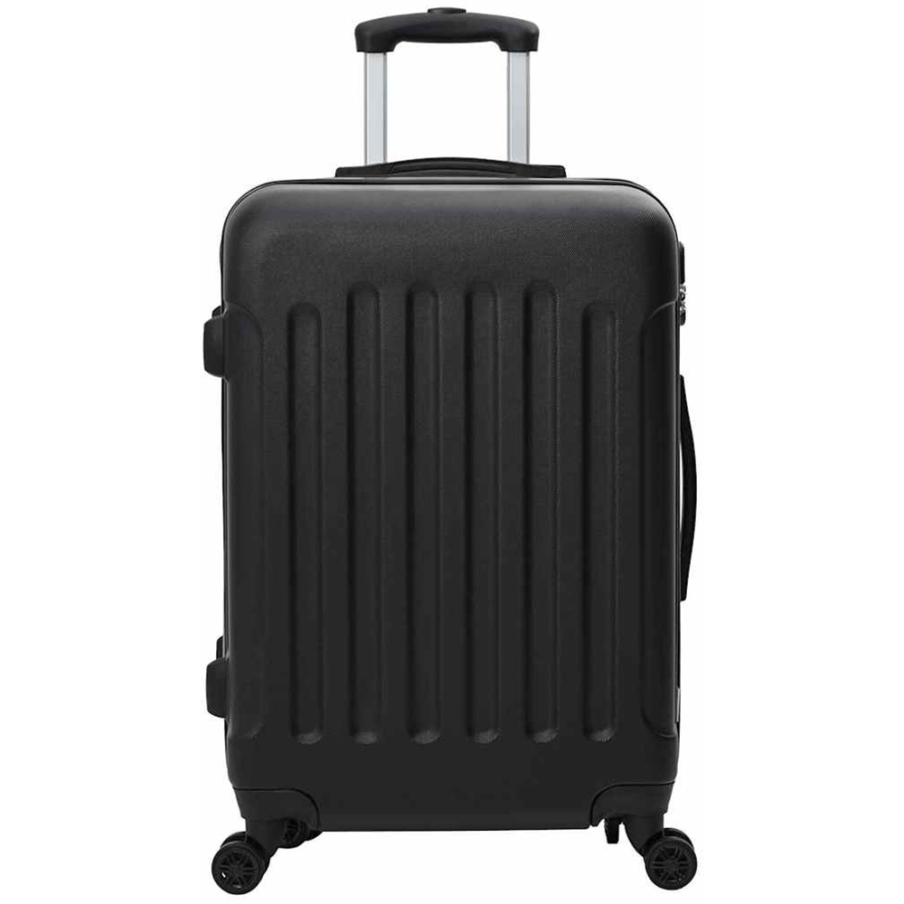 vidaXL Set of 3 Black ABS Suitcases with Wheels Image 3