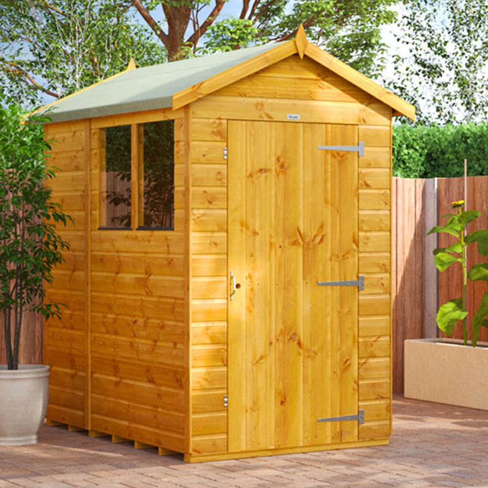 Power Sheds 6 x 4ft Apex Wooden Shed with Window Image 2
