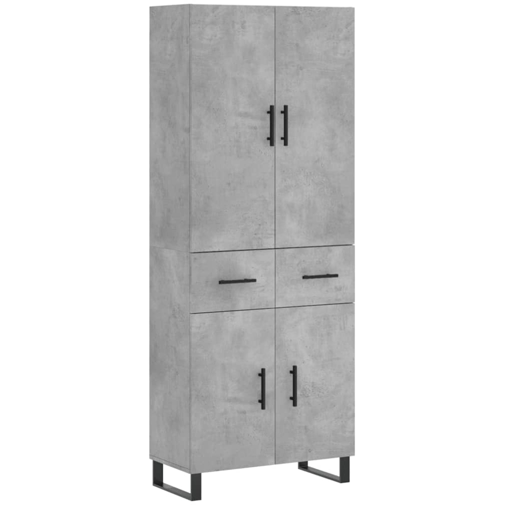 vidaXL 4 Door 2 Drawer Concrete Grey Highboard Image 2