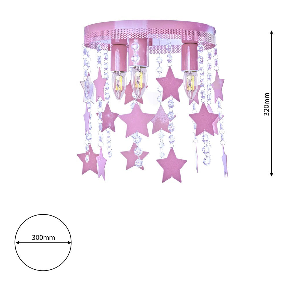 Milagro Star Baby Pink Ceiling Lamp 230V Image 7