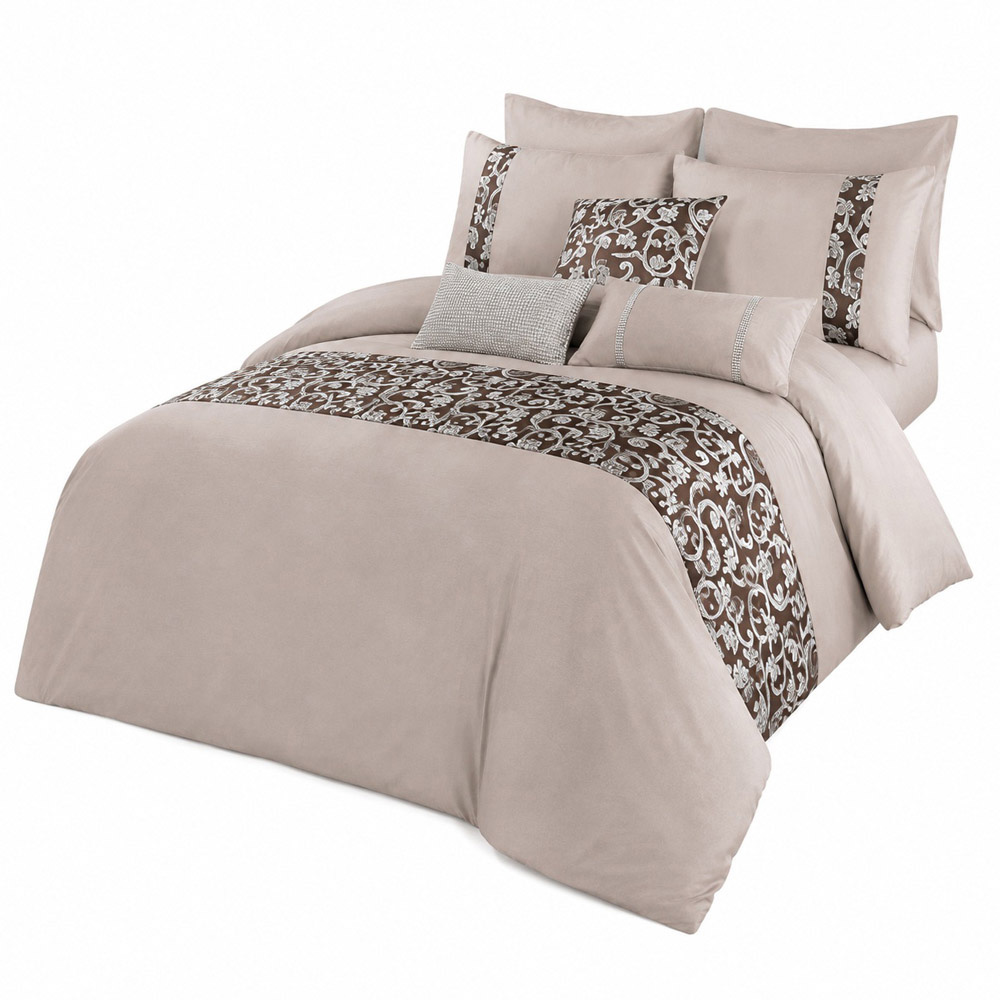 Smart Living Double Chambray Silver Katie Duvet Cover Set Image 2