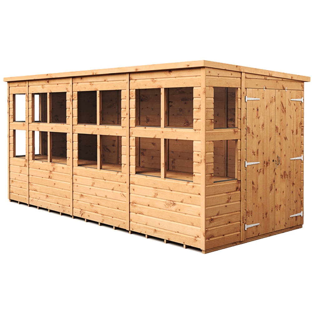Empire Sheds 14 x 6ft 2 Door Dipped Treated Tongue and Groove Pent Potting Shed Image 1