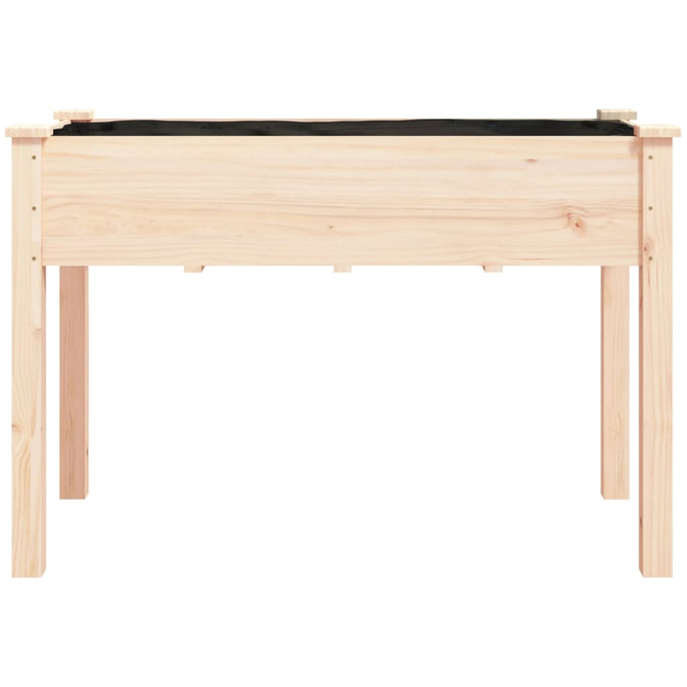 vidaXL Brown Fir Wood Raised Garden Bed with Liner 76 x 118 x 59cm Image 3