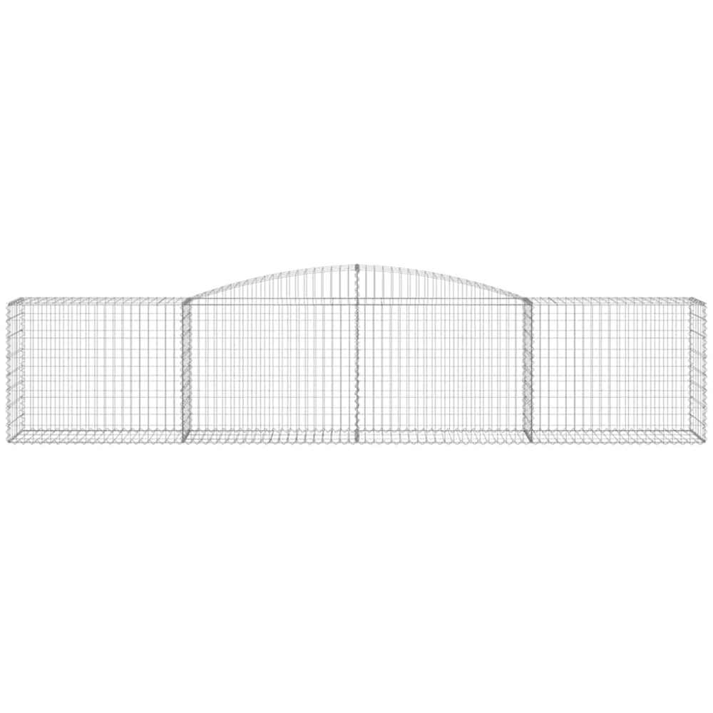 vidaXL Silver Galvanised Iron Arched Gabion Basket 400 x 50 x 80/100cm 15 Pack Image 2