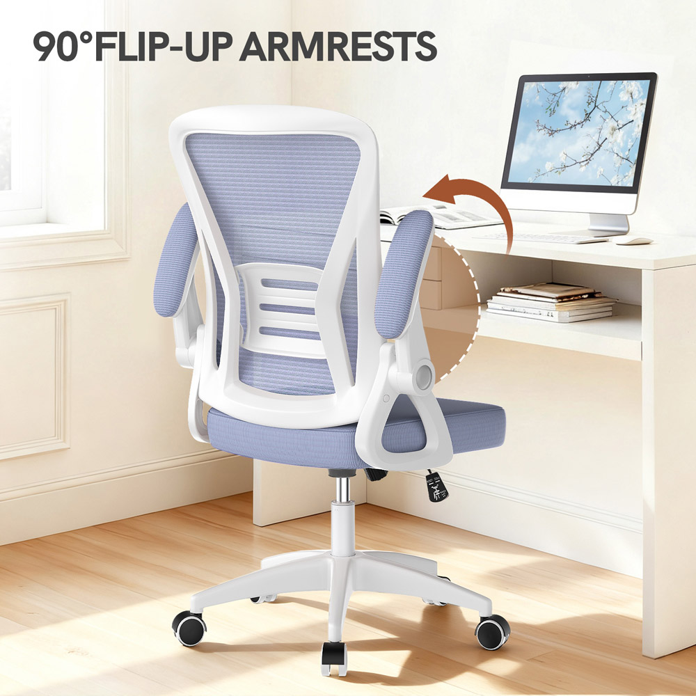 Rattrix Purple Office Chair with Flip-Up Armrest and Lumbar Support Image 7