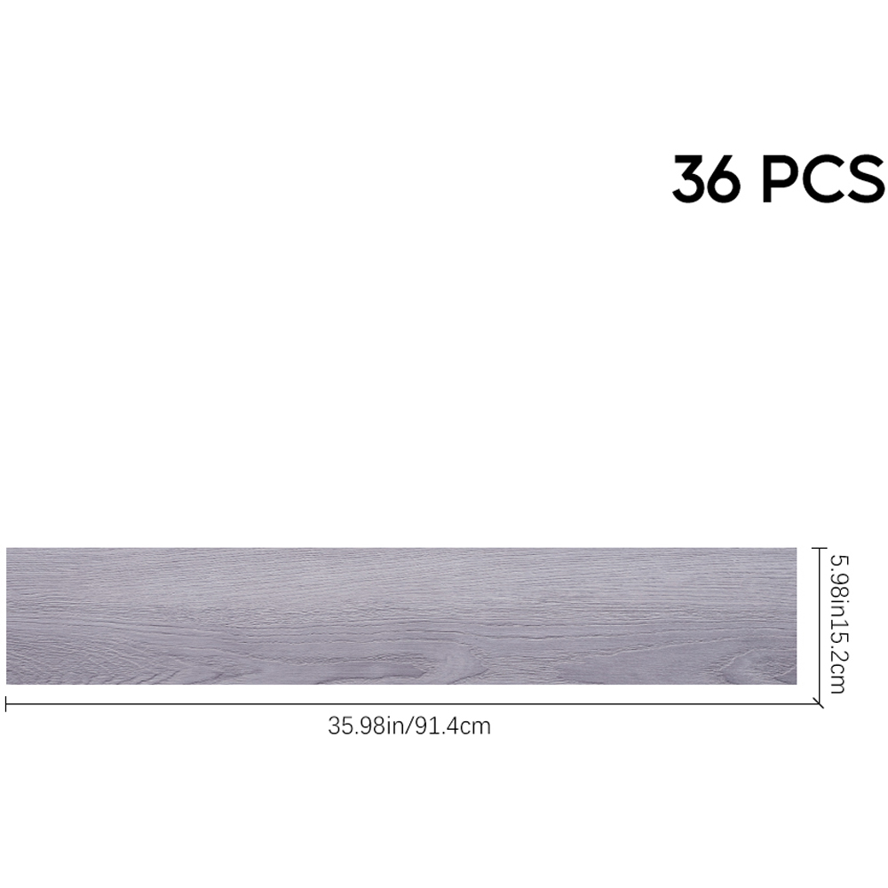Living and Home Pale Grey Rustic Wood Grain Rectangle PVC Flooring Self Adhesive 36 Pack Image 8