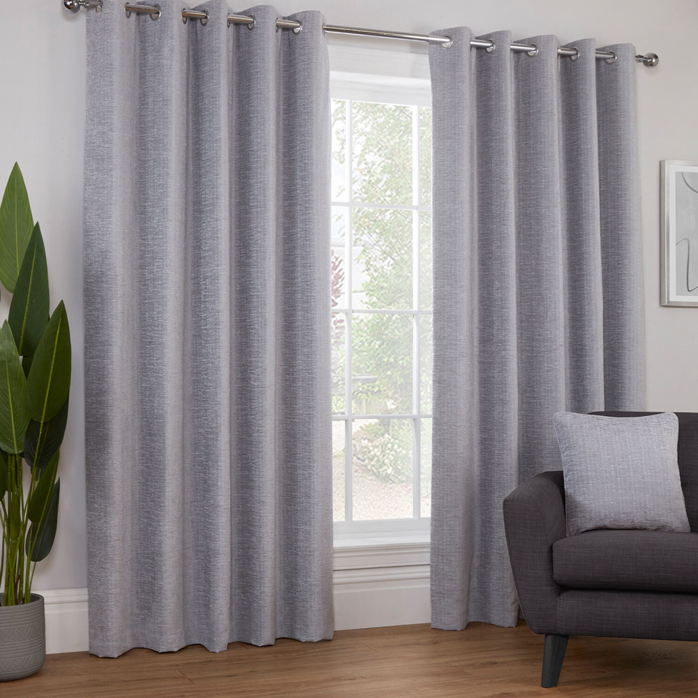 Delphine Chenille Blackout Curtain Silver 229cm Image 2