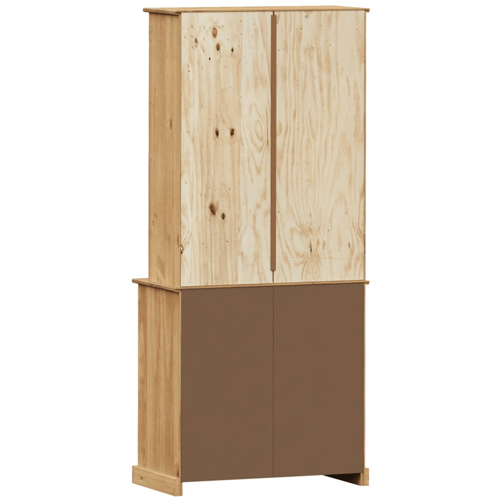 vidaXL 3 Door 3 Drawer Single Shelf Brown Solid Pine Wood Highboard Image 6