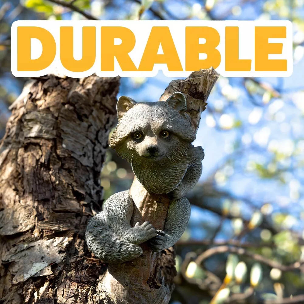 Marco Paul Tree Peaker Racoon Garden Ornament Image 4