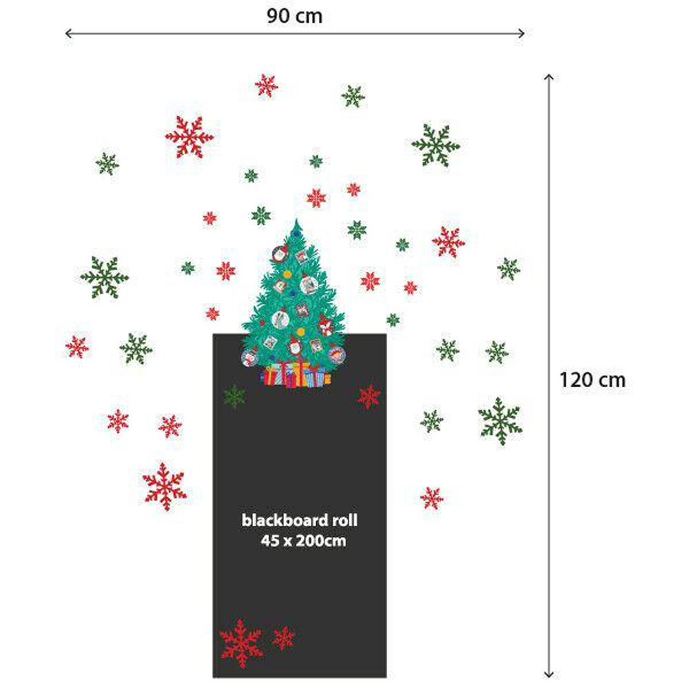 Walplus Colourful Snowflakes and Christmas Tree Self Adhesive Blackboard Wall Sticker 31 Piece Image 5