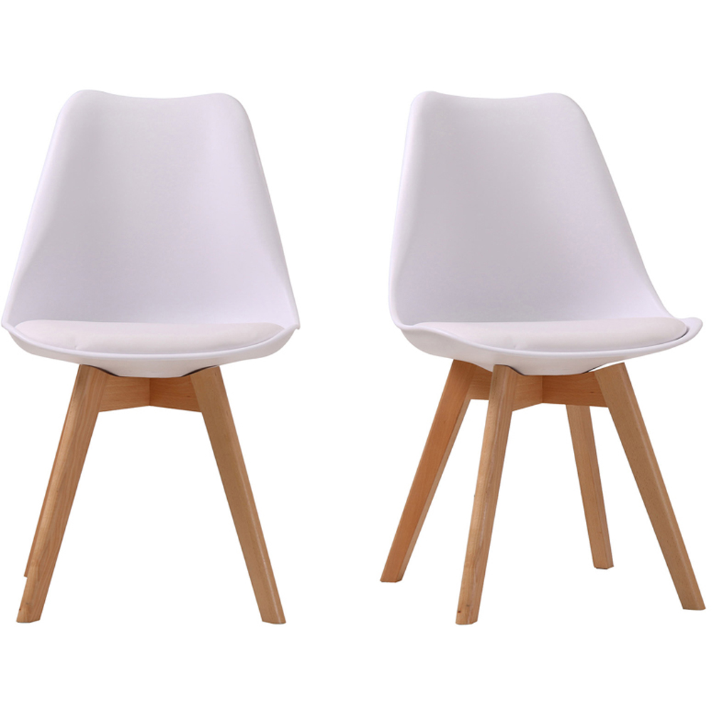 Louvre Set of 2 White Dining Chair Image 2