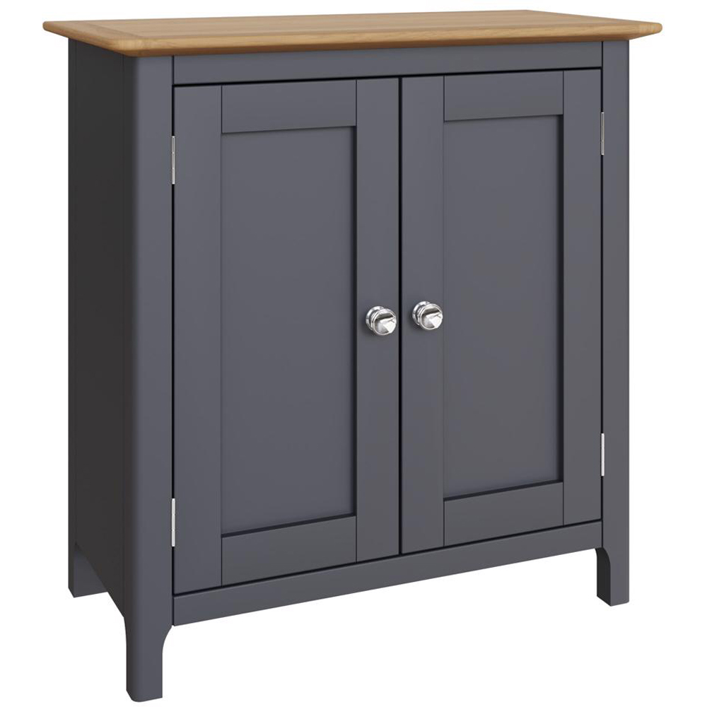 FWStyle Taberno 2 Door Graphite Blue and Oak Compact Sideboard Image 2