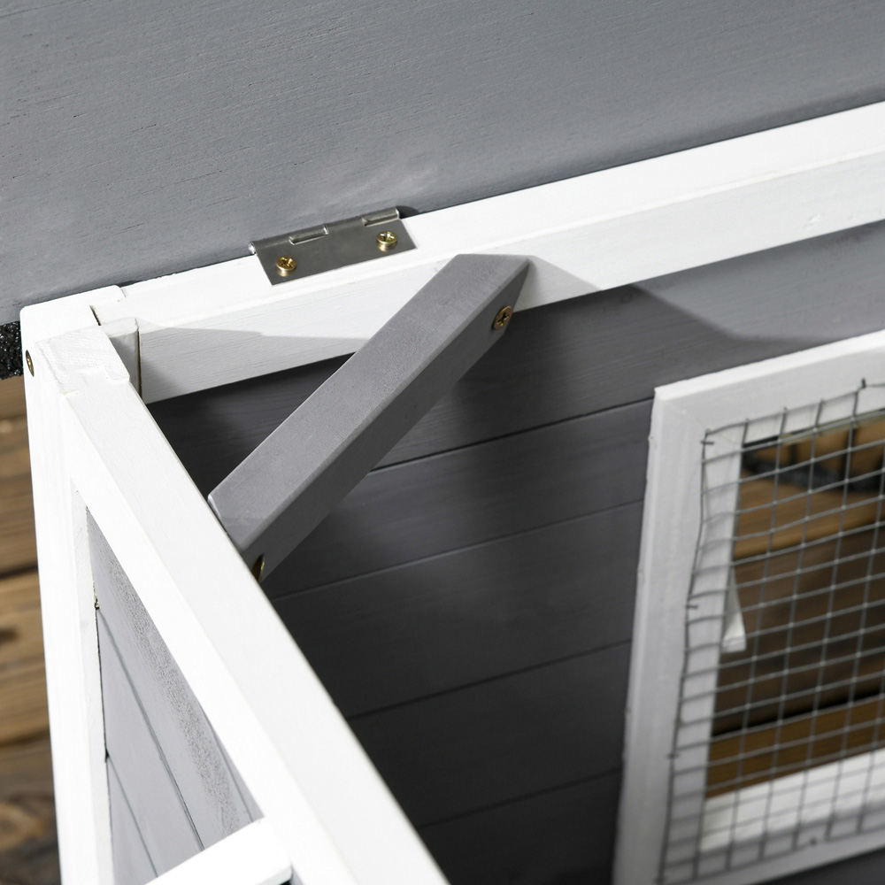 PawHut 65 x 72cm Grey Wooden Outdoor Dog Kennel Image 3
