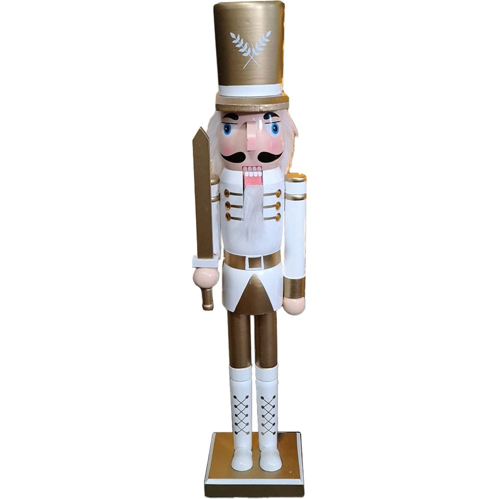 Samuel Alexander Wooden Nutcracker Soldier Decoration with White Body and Shoes Image 1