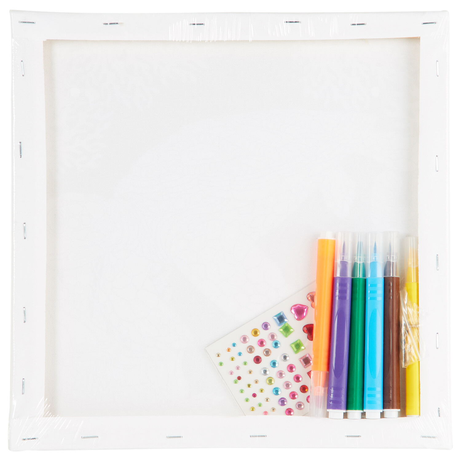 Black Glitter Colouring Canvas with Pens - Black Image 6