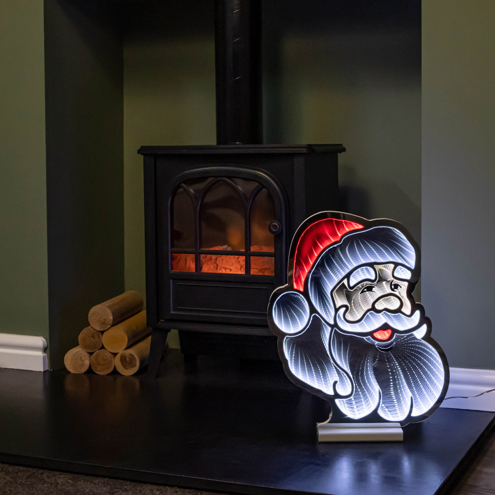 Samuel Alexander Infinity Santa's Head Christmas Decoration on Wooden Base 40cm Image 3