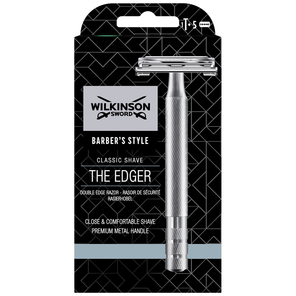 Wilkinson Sword Barber Style Classic Double Edge Razor with 5 Refill Blades Image 1