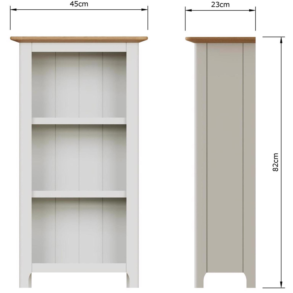 FWStyle Taberno 3 Shelf White Linen and Oak Bookcase Image 7
