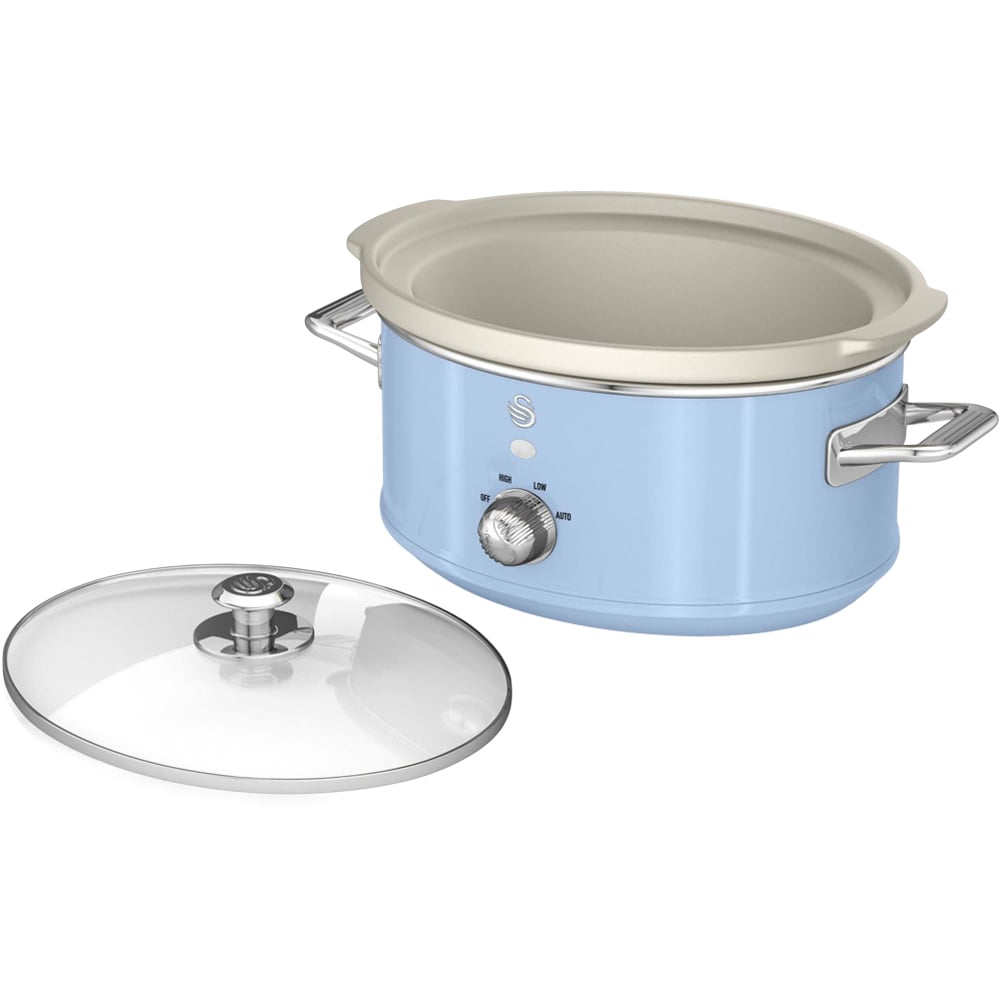 Swan Retro Blue 3.5L Slow Cooker Image 4