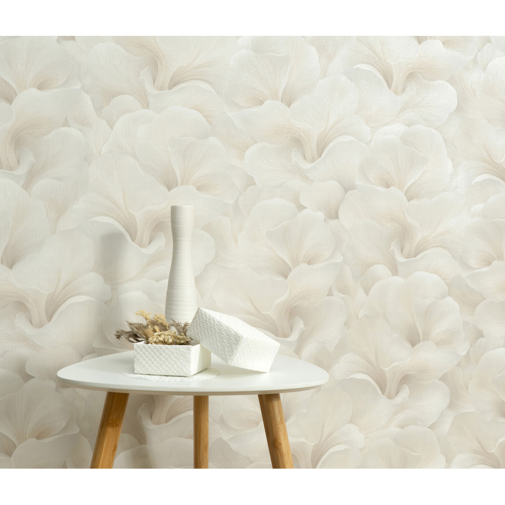 Erismann Floral Glow Beige Vinyl Wallpaper Image 6