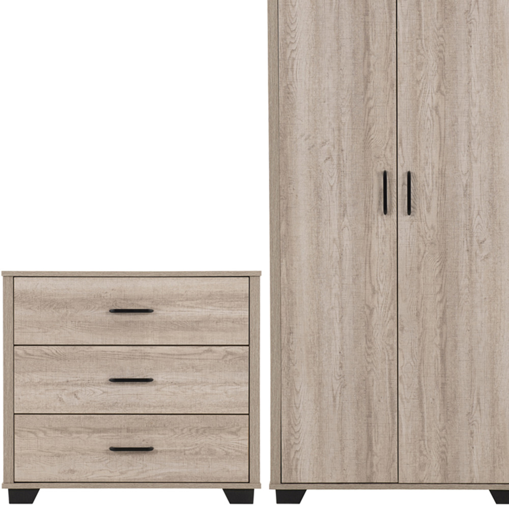 Seconique Oliver Light Oak Effect 3 Piece Bedroom Furniture Set Image 2