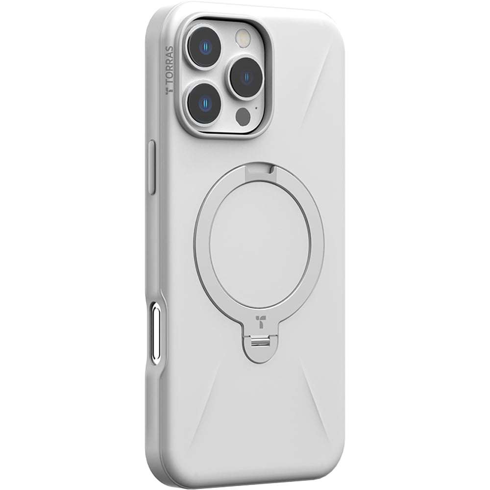 Torras Ostand Spin White iPhone 16 Pro Fusion Phone Case Image 3