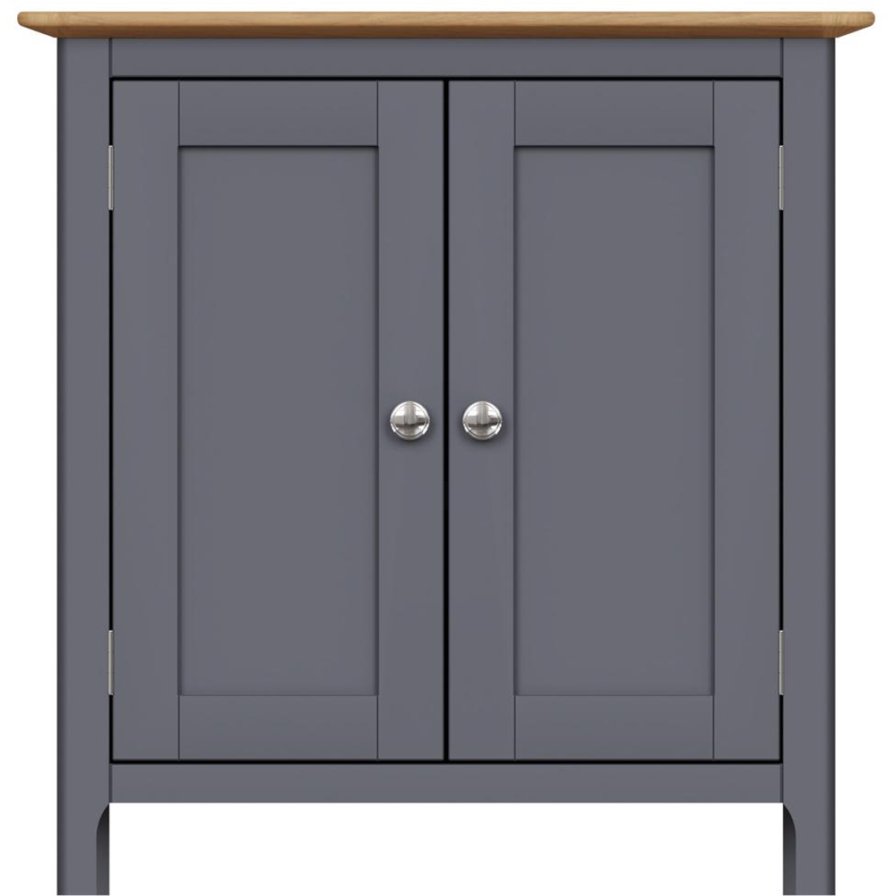FWStyle Taberno 2 Door Graphite Blue and Oak Compact Sideboard Image 3