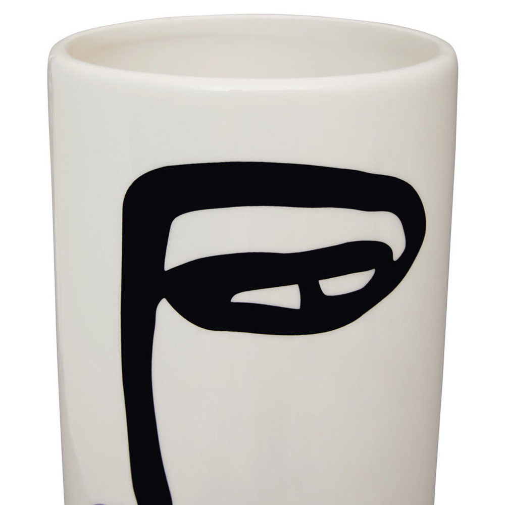 Premier Housewares White Fabia Face Ceramic Vase Large Image 3
