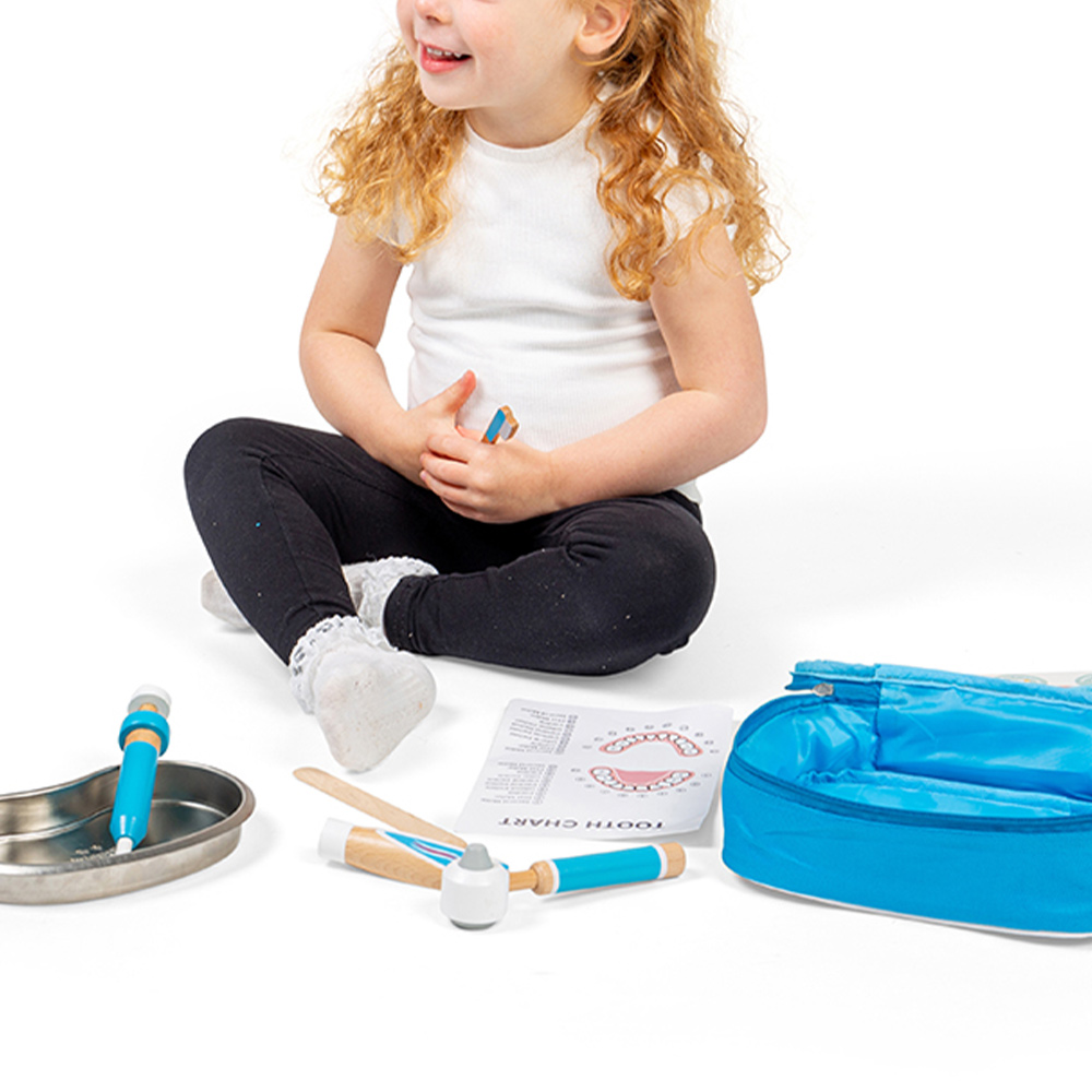Bigjigs Toys Wooden Dentist Playset Blue Image 6