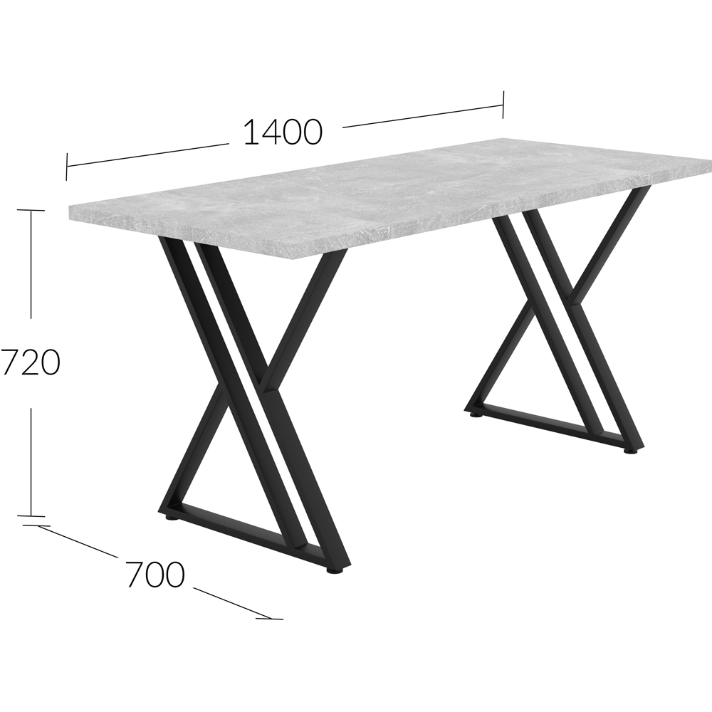 Shefa New York 6 Seater Dining Table Concrete Grey Image 5